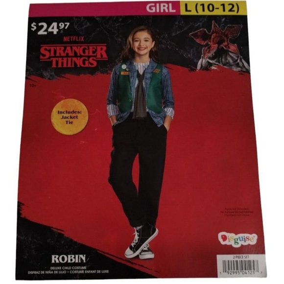 Disguise Stranger Things Robin Video Stop 2 Piece Girls Costume Size Large 10 12 - Picture 3 of 4